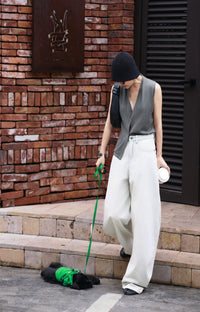 Stand-Collar Flared-Sleeve Maxi