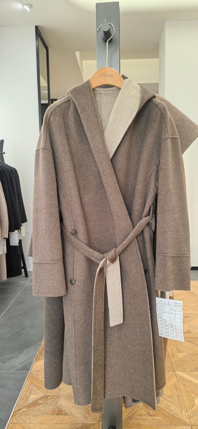 Double face 100% cashmere long coat, camel — wholesale